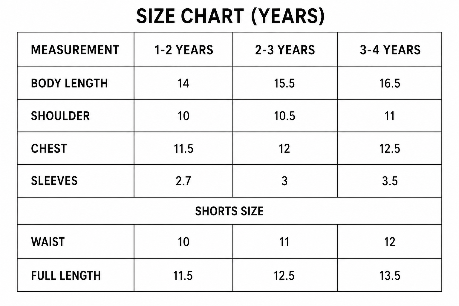 Co-ord Set Size Guide Co-ord Set Size Guide