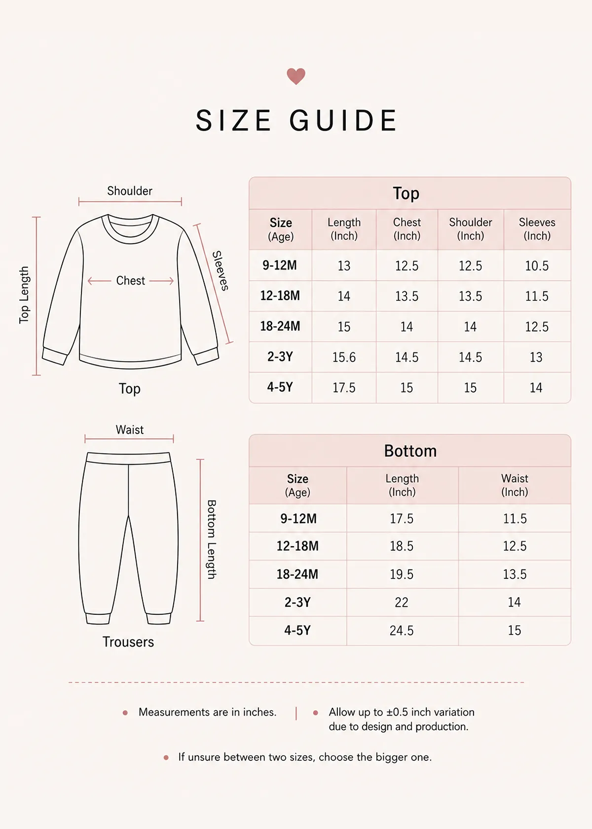 blushing croc tracksuit size guide