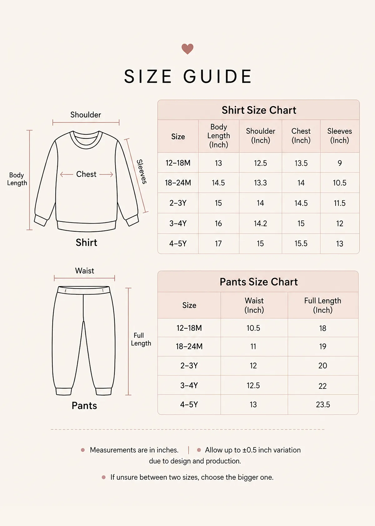 classic striped polo co ord size guide