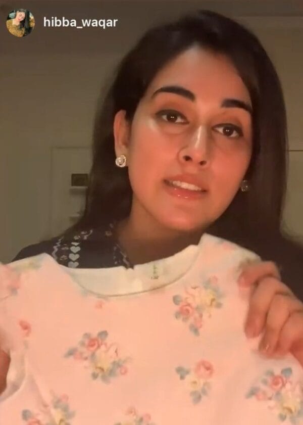 Instagram video by hibba_waqar reviewing a Kuku Kids floral frock