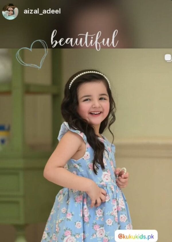 Instagram story by aizal_adeel showing a Kuku Kids frock, captioned beautiful
