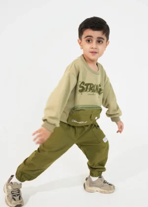 strong vibes cargo set olive 1